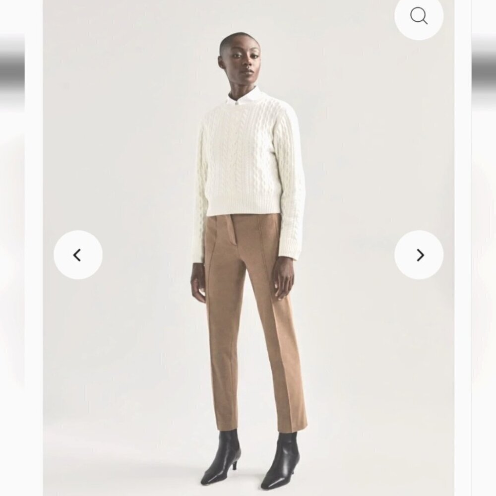 Judith & Charles Wool and cashmere trousers in Nude beige High rise